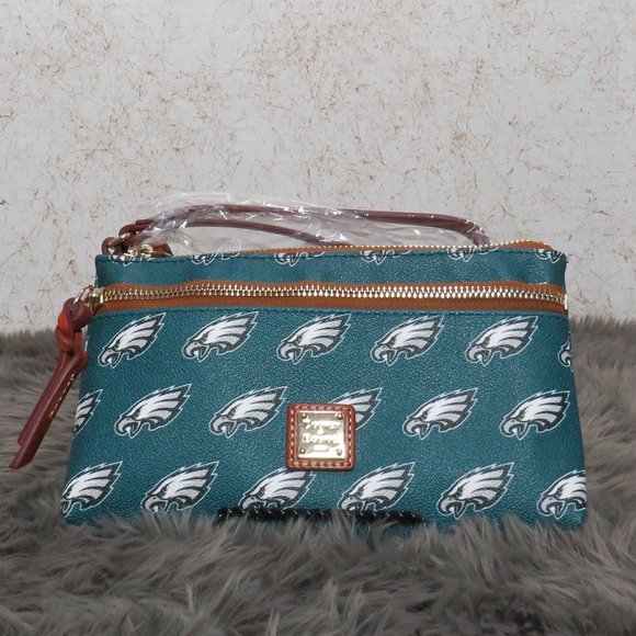 Dooney & Bourke NFL Philadelphia Eagles Double Zip Wristlet (Green) - Picture 1 of 6